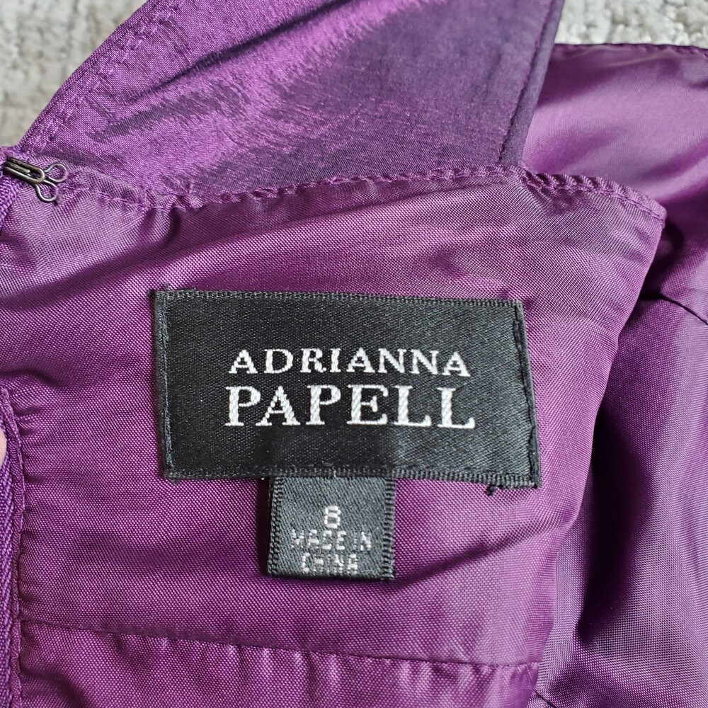Adrianna Papell purple jeweled beaded neck special occasion dress size 8 women - Picture 2 of 11